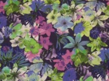 モノトーン花柄系　撥水防水ストレッチプリント(2層)　【1.5m /2m/3mカット】