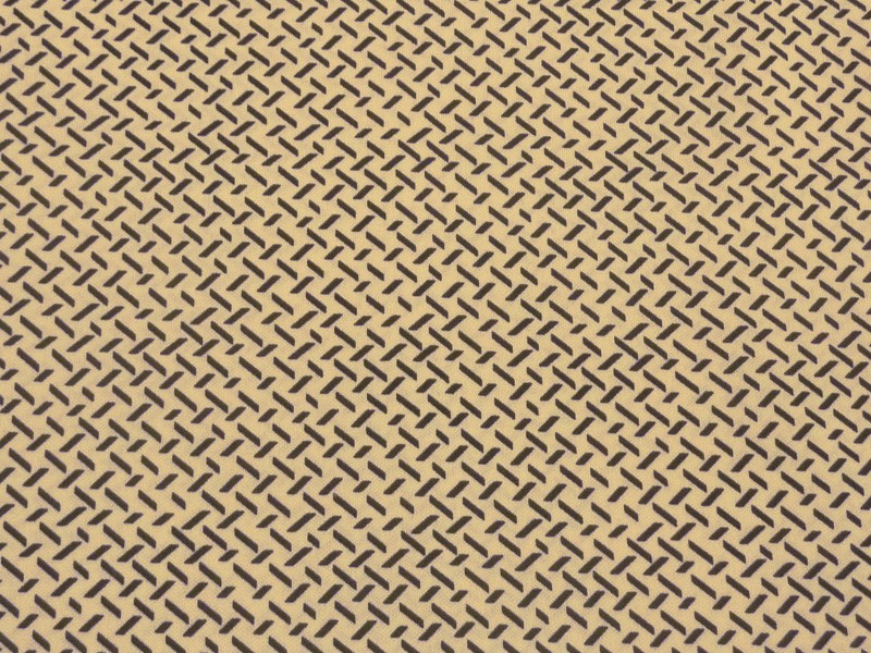 ベ-ジュxクロ　強撚スム-ス　古風プリント【1.5m/2m/3mカット 】