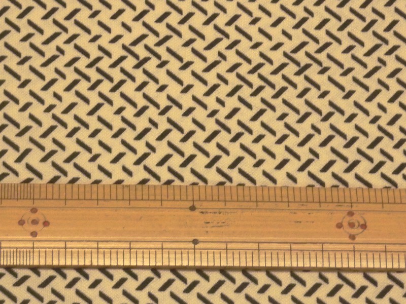 ベ-ジュxクロ　強撚スム-ス　古風プリント【1.5m/2m/3mカット 】