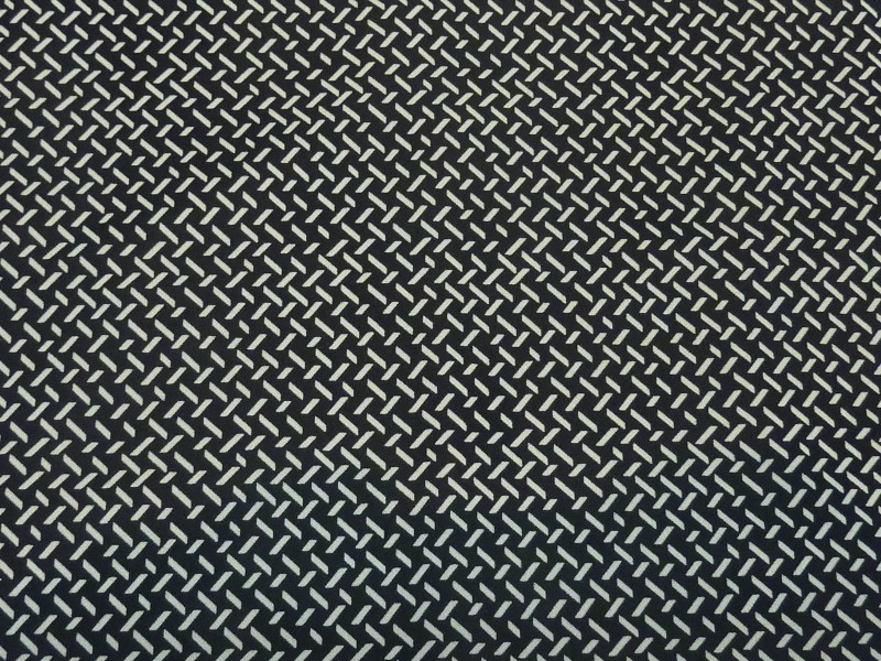 クロxシロ　強撚スム-ス　古風プリント【1.5m/2m/3mカット 】