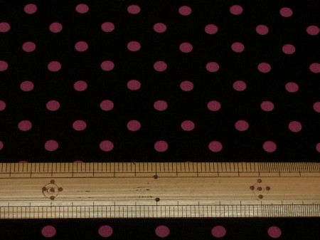 ドット柄　クロxピンク　ハイテンションニット　(1.5m・2m・3mカット)