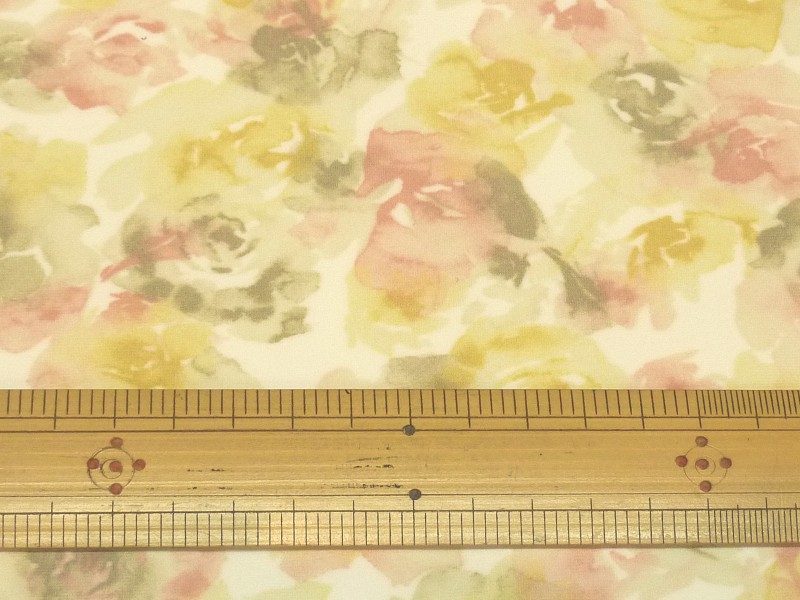 花柄　イエロー系　ハイテンションニット　(1.5m・2m・3mカット)