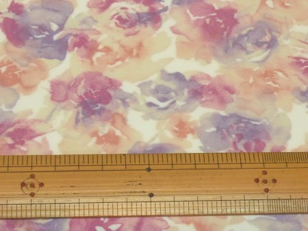 花柄　パープル系　ハイテンションニット　(1.5m・2m・3mカット)
