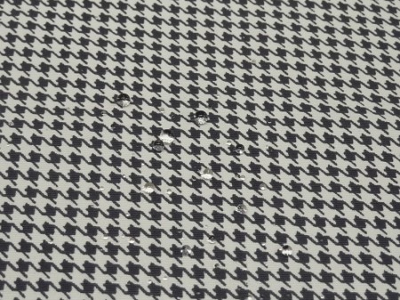  ブラック系　撥水 ナイロンタッサー　千鳥柄　【1.5m /2mカット】