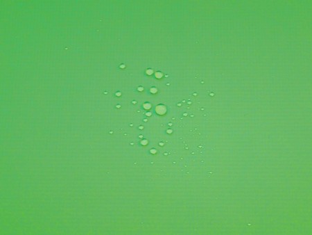 エメラルドグリーン系　ナイロン　2.5層撥水防水透湿コーティング加工　ミニリップ　裏面:幾何学柄